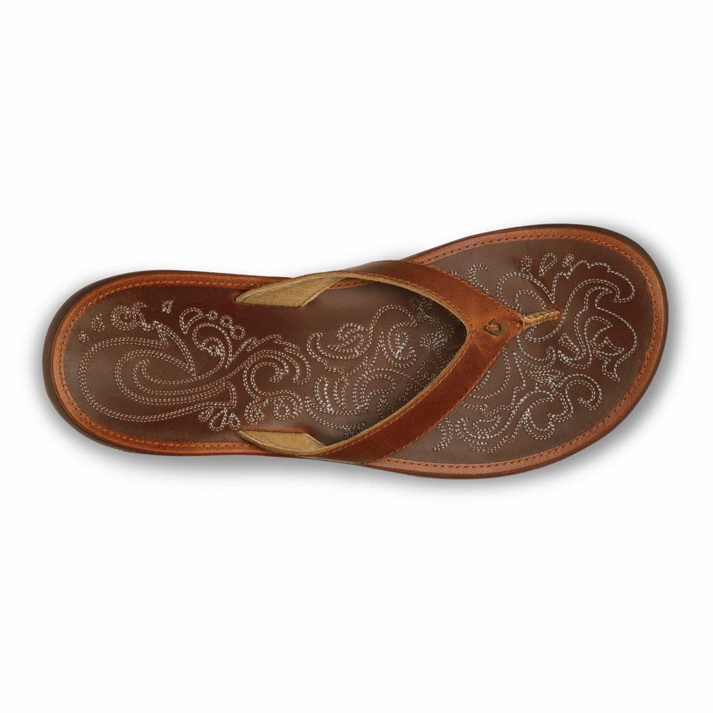 Olukai Women's Paniolo Flip Flop - Natural US594-872